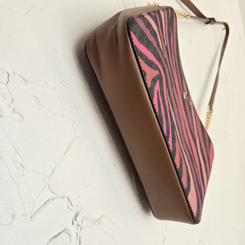 Michael Kors Pink and Brown Crossbody Bag - Picture 5 of 11